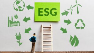 Ilustração conceitual sobre práticas sustentáveis e governança, representando os temas abordados no relatório ESG na M. Dias Branco.