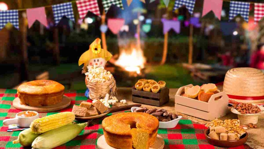 Festa junina vegana com pratos típicos sem ingredientes de origem animal