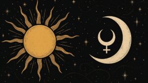Sol e Lilith representados simbolicamente nas previsões astrológicas da semana