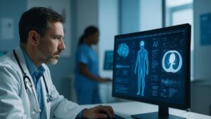Inteligência Artificial no Diagnóstico Médico auxiliando profissionais da saúde com tecnologia